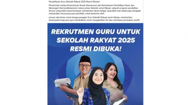 Beredar tautan pembukaan guru Sekolah Rakyat 2025. [Dok. Antara]