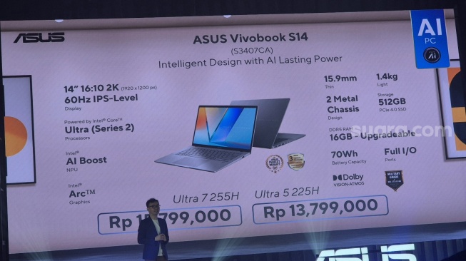Peluncuran Asus Vivobook S14 Series di Jakarta, Kamis (15/5/2025). [Suara.com/Dythia]