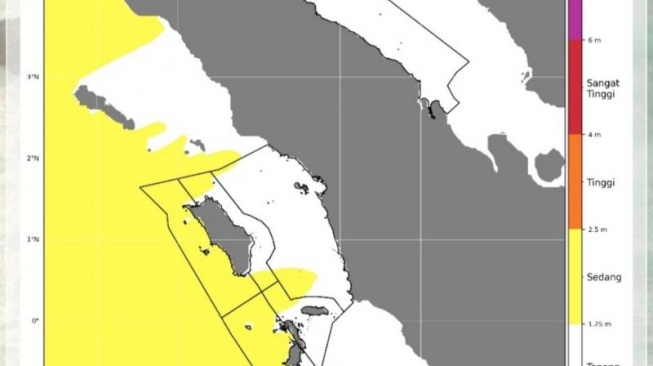 Sinopsis gelombang laut di wilayah perairan Sumatera Utara dari tanggal 17 hingga 19 Mei 2025. [Dok. Antara]