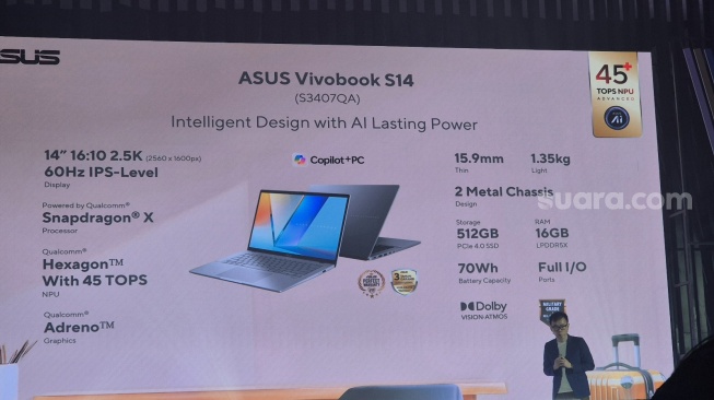 Peluncuran Asus Vivobook S14 Series di Jakarta, Kamis (15/5/2025). [Suara.com/Dythia]