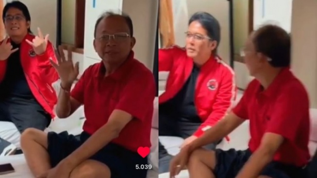 Bercelana Pendek Dan Baju Merah, Gubernur Bali Salam PDIP di Video Viral