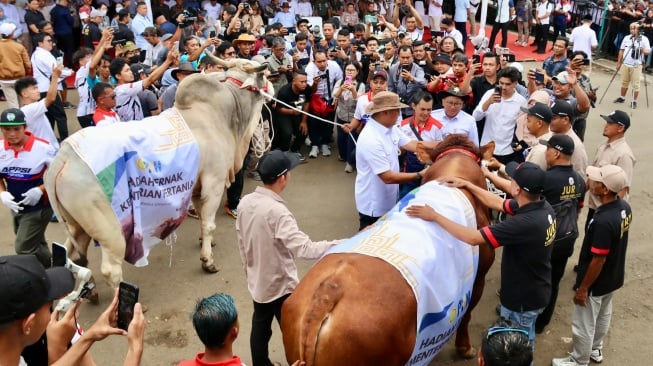 Gubernur Jawa Tengah Ahmad Luthfi mengatakan even expo dan kontes sapi di Kabupaten Boyolali menjadi penanda bahwa Jawa Tengah sebagai salah satu lumbung ternak nasional, Minggu (18/5/2025). [Dok Humas Pemprov Jateng]