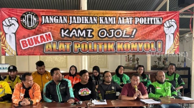 Koalisi Ojol Nasional (KON) menyatakan menolak untuk terlibat dalam aksi demonstrasi besar-besaran yang rencananya digelar di Jakarta pada Selasa (20/5/2025) besok. (Suara.com/Fakhri)