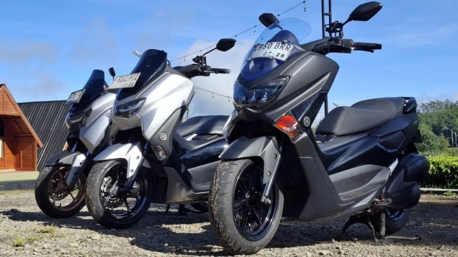 Tampilan Yamaha NMAX dari Generasi Pertama sampai Generasi Ketiga. (Foto: SUARA.COM/Manuel Jeghesta)