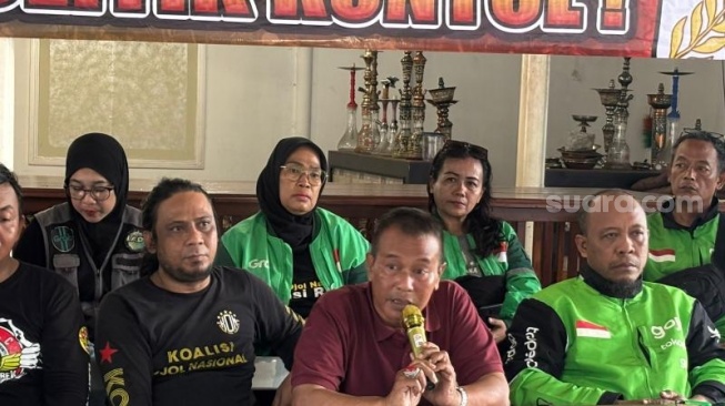 Koalisi Ojol Nasional (KON) menyatakan menolak untuk terlibat dalam aksi demonstrasi besar-besaran yang rencananya digelar di Jakarta pada Selasa (20/5/2025) besok. (Suara.com/Fakhri)