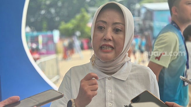 OVP Enterprise Marketing & Regional management Telkom, Reni Yustiani, di ajang Digiland 2025, Jakarta, Minggu (18/5/2025). [Suara.com/Dythia]