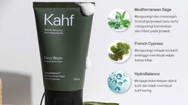 Rangkaian Skincare Kahf untuk Kulit Berminyak dan Berjerawat - Kahf Face Wash Oil and Acne Care (Shopee/ Kahf Official Shop)