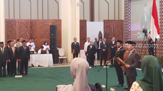 Dewan Perwakilan Daerah (DPD) PI resmi melantik mantan Kapolda Riau Irjen Polisi Muhammad Iqbal sebagai Sekretaris Jenderal (Sekjen) yang baru pada Senin (19/5/2025). (Suara.com/Bagaskara)