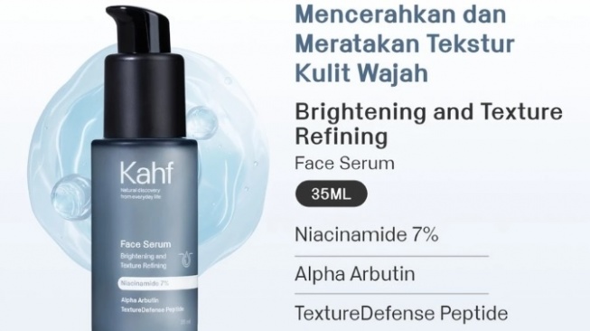 Rangkaian Skincare Kahf untuk Kulit Berminyak dan Berjerawat - Kahf Face Serum Brightening and Texture Refining Face Serum (Shopee/ Kahf Official Shop)