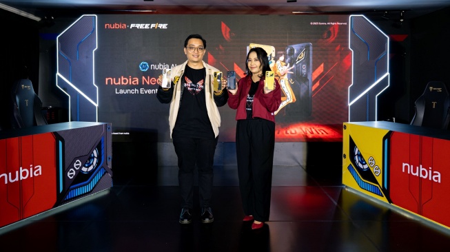 HP gaming ZTE Nubia Neo 3 5G dan Nubia Neo 3 GT 5G yang resmi diluncurkan ke Indonesia pada Selasa (20/5/2025). [Suara.com/Dicky Prastya]
