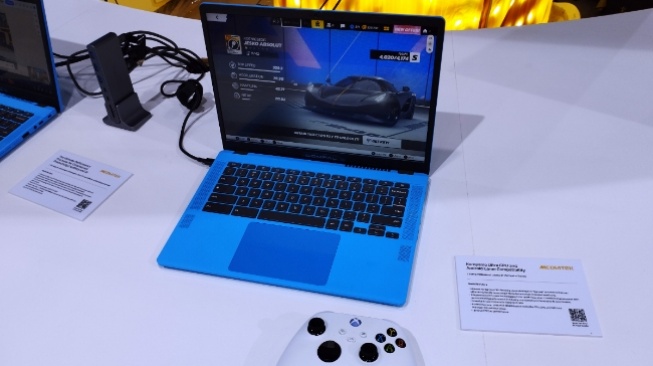 MediaTek pamerkan laptop berbasis ARM untuk main game di COMPUTEX 2025. [Suara.com/ Agung Pratnyawan]