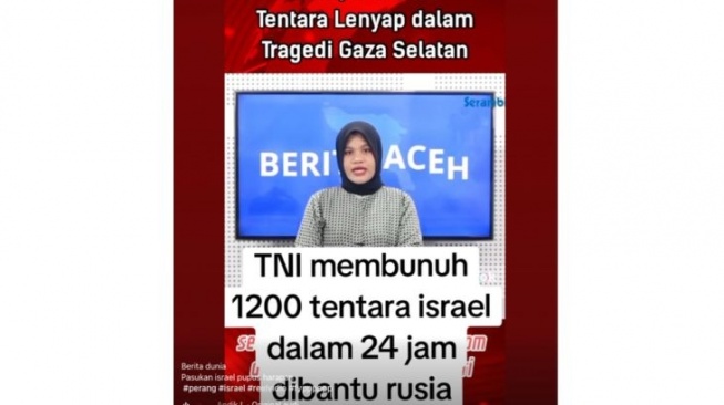 Unggahan yang menarasikan TNI bunuh 1.200 tentara Israel. [Dok. Antara]