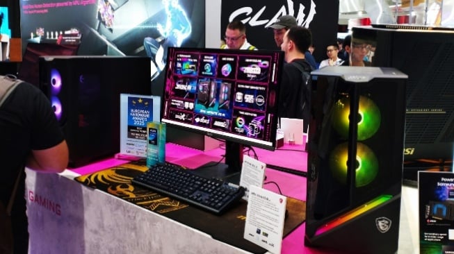Salah satu PC gaming MSI di COMPUTEX 2025, Rabu 21 Mei 2025. [Suara.com/ Agung Pratnyawan]
