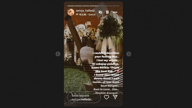 Cerita pelayat suami Najwa Shihab, Ibrahim Sjarief Assegaf (Instagram/@seroja_hafiedz)