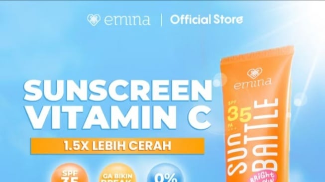 Emina Sun Battle Bright Glow SPF 35 PA+++ (Shopee/Emina Official Shop)