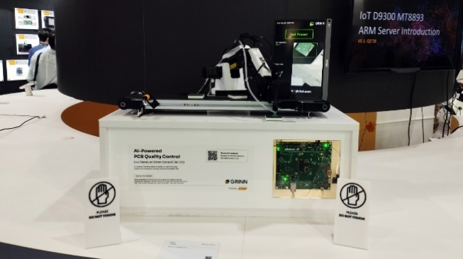 MediaTek pamerkan robot AI untuk Quality Control PCB di COMPUTEX 2025. [Suara.com/ Agung Pratnyawan]