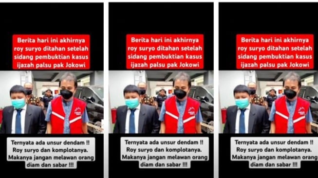 Hoaks foto Roy Suryo ditahan karena kasus ijazah palsu Jokowi. [Ist]