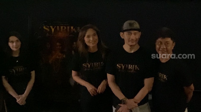 Suasana jumpa pers film Syirik: Danyang Laut Selatan di kawasan Senayan, Jakarta, Selasa, 20 Mei 2025. [Suara.com/Adiyoga Priyambodo]