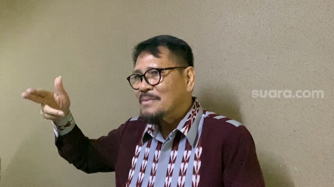 Ketua LMKN, Dharma Oratmangun dalam sebuah wawancara di kawasan Senayan, Jakarta, Jumat, 23 Mei 2025. [Suara.com/Adiyoga Priyambodo]