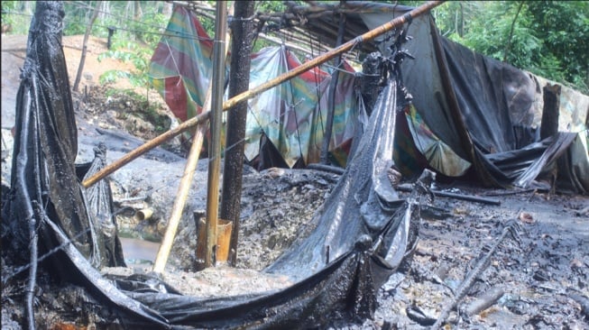 sumur minyak rakyat tanpa izin, illegal drilling di Musi Banyuasin