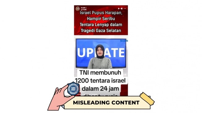 CEK FAKTA, TNI Disebut Bantai 1.200 Tentara Israel dalam 24 Jam