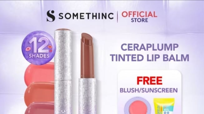 SOMETHINC Ceraplump Tinted Lip Balm SPF25 PA++++, rekomendasi base ombre lip yang patut kamu coba (Shopee/SOMETHINC Official Shop)
