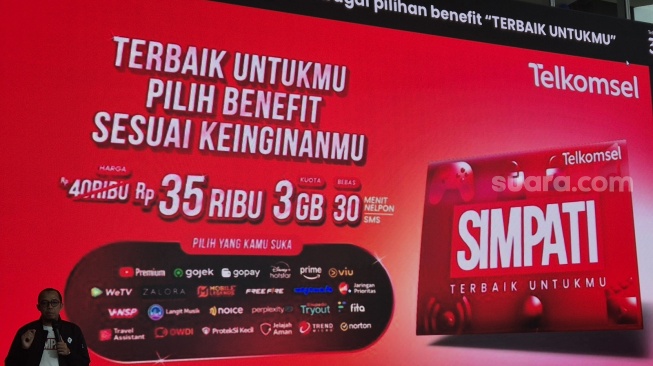 Telkomsel Bangkitkan Sang Legenda SIMPATI di Jakarta pada Senin 26 Mei 2025. [Suara.com/Dythia]