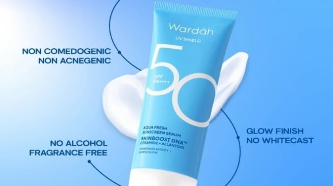 Wardah UV Shield Aqua Fresh Sunscreen Serum SPF 50 PA++++ (Shopee)