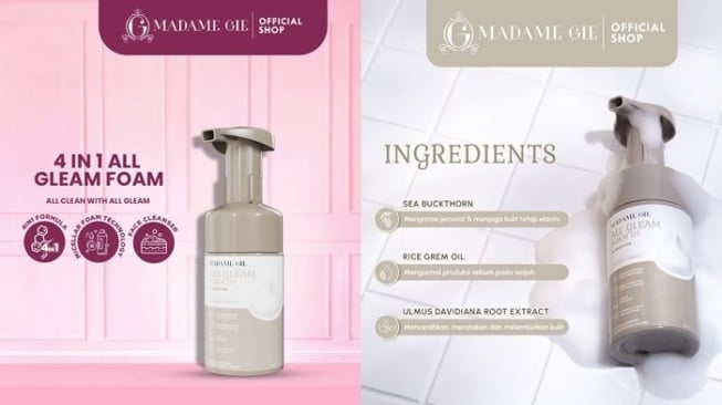 Madame Gie 4 in 1 All Gleam Foam - Facial Wash MakeUp Remover (madamegie.com)