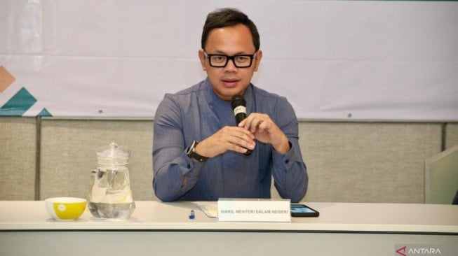 Wamendagri Bima Arya Sugiarto membuka Workshop DPRD Kota Serang, Minggu 25 Mei 2025 kemarin. [ANTARA/HO-Puspen Kementerian Dalam Negeri]