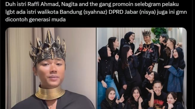 Nagita Slavina dan Syahnaz Sadiqah foto bersama selebgram yang diduga pelaku LGBT. [X]