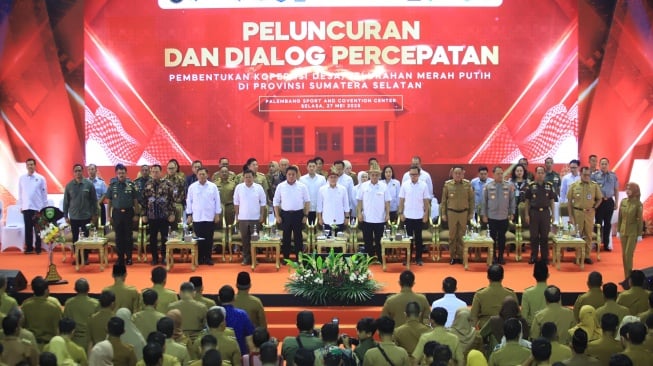 peluncuran koperasi merah putih di Sumatera Selatan