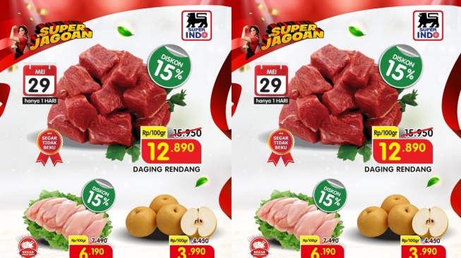 Promo Superindo Hari Ini: Daging Rendang, Ayam Fillet, hingga Buah Pir Banting Harga