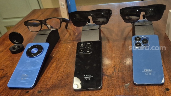 Meizu perkenalkan jajaran kacamata pintar di Jakarta pada Rabu 28 Mei 2025. [Suara.com/Dythia] 