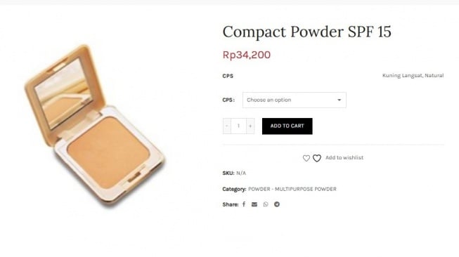 Bedak murah mengandung SPF. (beliviva.vivacosmetic.com)