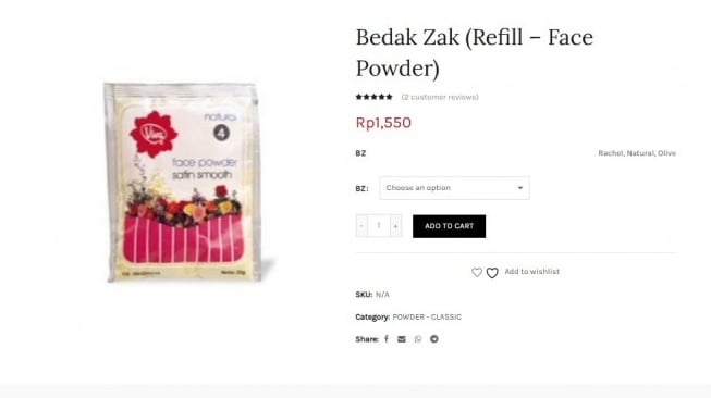 Rekomendasi bedak murah Viva. (beliviva.vivacosmetic.com)