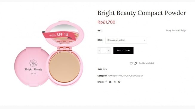 Rekomendasi bedak murah Viva. (beliviva.vivacosmetic.com)