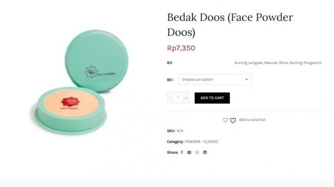 Rekomendasi bedak murah Viva. (beliviva.vivacosmetic.com)
