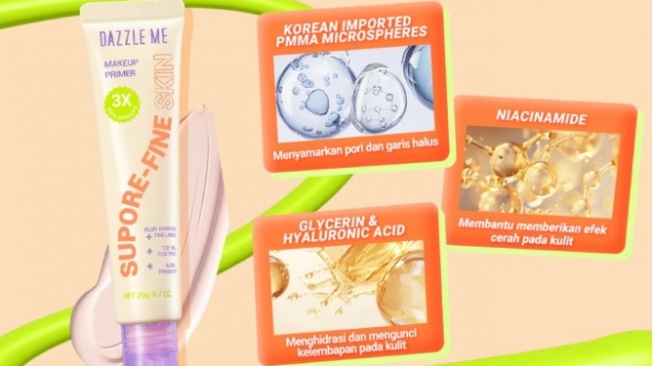 DAZZLE ME Supore-Fine Skin Makeup Primer (Shopee)
