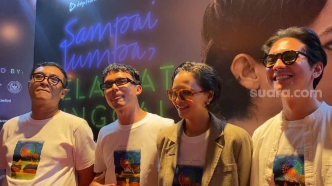 Pemain film Sampai Jumpa, Selamat Tinggal dalam konferensi pers di kawasan Menteng, Jakarta Pusat, Senin, 2 Juni 2025. [Suara.com/Tiara Rosana]
