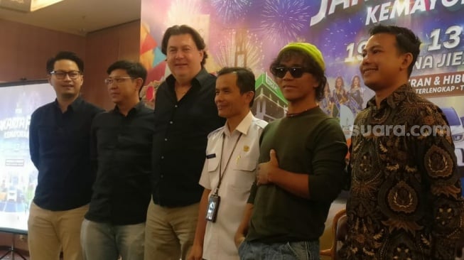 Konferensi pers Jakarta Fair 2025 yang digelar di Jiexpo Kemayoran, Jakarta Pusat pada Rabu, 4 Juni 2025 [Suara.com/Rena Pangesti]