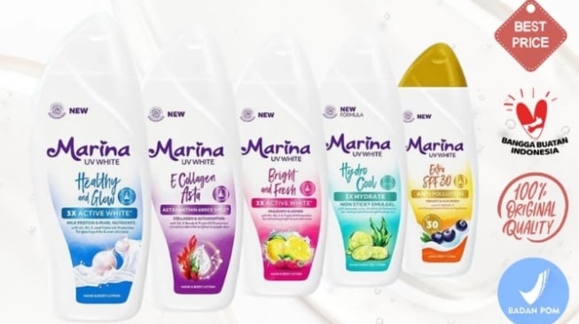 Marina UV White Hand and Body Lotion (Shopee)