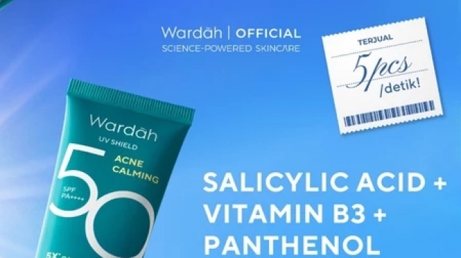 WARDAH UV Shield Acne Calming Sunscreen Serum SPF 50 PA++++ (Shopee/Wardah Official Shop)