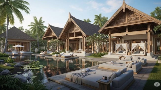 Rumah Joglo Modern Nuansa Ala Resor [dibuat dengan AI]
