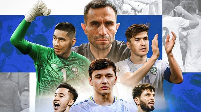 Timnas Uzbekistan membuat sejarah dengan lolos ke ajang Piala Dunia untuk pertama kalinya. (Instagram/@afcasiancup)