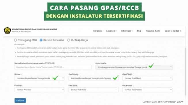 cara pasang GPAS/RCCB (Suara.com)