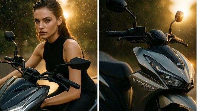 Ilustrasi motor Honda Vario ala setang BeAT Street yang diisukan akan hadir di Tanah Air (Design By ChatGPT)