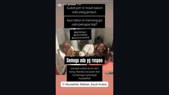 Ivan Gunawan kabarkan kondisi jamaah haji yang terlantar tak kunjung dijemput (Instagram/@ivangunawan)