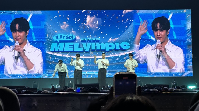 BTOB sukses menggelar acara bertajuk ‘2025 BTOB FAN-CON ‘3,2,1 GO! MELympic’ in Jakarta di The Kasablanka Hall pada Sabtu, 7 Juni 2025. [Suara.com/Sumarni]