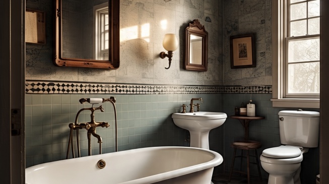 Inspirasi 9 Dekorasi Vintage untuk Kamar Mandi di Rumah
